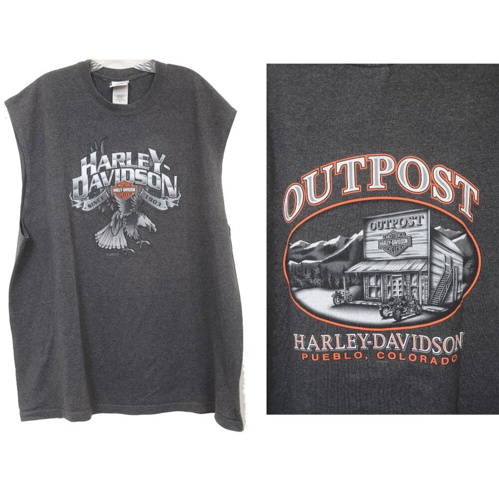Harley Davidson 2006 Men's 2XL Pueblo Colorado Outpost Sleeveless Tank T-Shirt